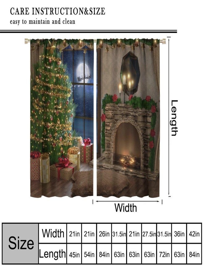 KANEPE Christmas Curtains, Christmas Decoration Tree Santa Claus Elk Pattern Window Treatments, Rod Pocket Thermal Insulated Drapes 2 Panel Sets for Bedroom Living Room 42" W X 45" L【Decor】 - Image 3
